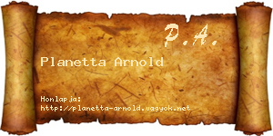 Planetta Arnold névjegykártya